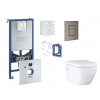 Grohe Rapid SLX Set predstenovej inštalácie, klozetu, dosky SoftClose, tlačidla Skate Cosmopolitan a súpravy na vhadzovanie tabliet, kefovaný Hard Graphite SANI11BB5130-GR