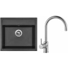 Set Sinks G9074 (dřez Solo 560 Metalblack 74 + baterie Vitalia Chrom - lesklý)
