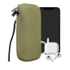 kwmobile Universal telefon Pouch Size XL - 6.7/6.8 - Neoprene smartphone Pouch with Zip - Water-Repellent Mobile Pouzdro na telefon - Sleeve in šedo-zelená