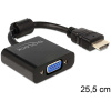 Delock 65512 HDMI / VGA adaptér [1x HDMI zástrčka - 1x D-SUB zásuvka 15-pólová] čierna 0.25 m; 65512