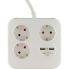 REV PowerQuad 3-fold 2x USB white Multiple Socket Outlet