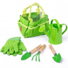 Záhradné náradie Bigjigs Toys v plátennej taške zelený