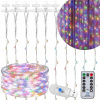 SPRINGOS LED svetelný záves - 3x3m, 300LED, 8 funkcií, ovládač, USB, IP44, multicolor