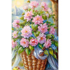 Diamantový obraz Ružové kvety v košíku