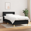 vidaXL Boxspring posteľ s matracom čierna 100x200 cm látka - Čierna - 256533-272698