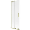 Mexen Velar L, 2-krídlová posuvná vaňová zástena 75 x 150 cm, 8mm sklo námraza, zlatá matná, 896-075-003-31-55