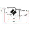 Gelco Satz 45° Magnet Dichtung für Glas 6mm ud profil, 1900mm NDGS13
