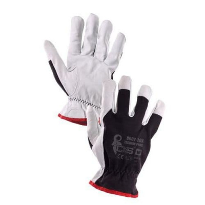 Kombinované rukavice CXS Technik Plus, čierne/biele, veľ. 8