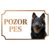 Chodský pes - Kovová tabuľka POZOR PES