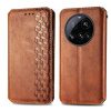Peňaženkové kožené puzdro Cubic Grid na Xiaomi 15 Ultra - Hnedá