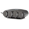 NEDIS univerzálny DC/DC napájací adaptér/ auto adaptér/ 120 W/ 4.0 A/ 4x 12 V DC zásuvka/ USB/ čierny