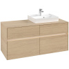 VILLEROY & BOCH Collaro závesná skrinka pod umývadlo na dosku (umývadlo vpravo), 4 zásuvky, s LED osvetlením, 1200 x 500 x 548 mm, Nordic Oak, C072B0VJ