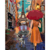 Maľovanie podľa čísel – Paríž Eiffelova veža prechádzka uličkou, 40 × 50 cm, napnuté plátno na rám 8596530051091