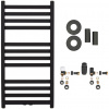 CERANO - Kúpeľňový radiátorový set Fulgidus - ústredné kúrenie - bočné pripojenie - 503W - čierna matná - 880x430 mm