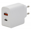 Zástrčka QUICK CHARGE 3.0 230V USB-A / USB-C 18W Compass 07430