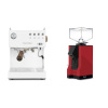 Ascaso Steel DUO PID, White&Wood + Eureka Mignon Silenzio, BL ferrari red