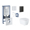 Grohe Rapid SLX Set predstenovej inštalácie, klozetu, dosky SoftClose, tlačidla Even a súpravy na vhadzovanie tabliet, phantom black SANI11BB5131-GR