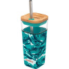 Quokka Cube Sklenený pohár so silikónovým povrchom WATER FLOWERS 40060 540 ml