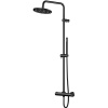 STEINBERG 340 nástenný sprchový systém s termostatom, horná sprcha priemer 220 mm, tyčová ručná sprcha 1jet, matná čierna, 3402721S