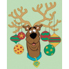 Maľovanie podľa čísel Scooby s parohmi a banky (Scooby Doo), 40x50 cm, vypnuté plátno na rám (6064011)