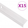 vidaXL Schodové lišty v tvare L 15 ks, hliník 100 cm, strieborné 146756