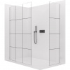 CERANO - Sprchová zástena Walk-in Crystal TL/P - 8 mm - bezvzperový systém - čierna matná, industriálne sklo - 110x110x200 cm