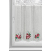 Eurofirany Biela vitrážová záclona s potlačou vianočnej ruže na uškách XMAS 150x90 cm