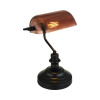 Stolová lampa Globo 2491C ANTIQUE E27 60 W čierna/matná/sklo meď