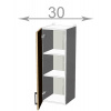 Casarredo Capri W3092, kuchynská vysoká skrinka š.30, korpus grafit, dvierka dub Craft biely