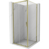 Mexen Exo, posuvný sprchový kút 90 x 90 cm, číre sklo, zlatá, 8151-090-090-50-00