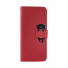 Vínové preklopné puzdro TopQ pre Xiaomi Redmi Note 13 s mačkou