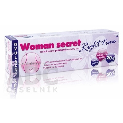 Woman secret RIGHT TIME ovulačný test prúžkový 20v1 (20 prúžkov) 1x20 ks