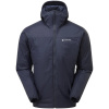Ľahká, zateplená bunda pre zimné horolezectvo. Zateplená bunda Montane Men's Respond Hooded je skvelá stredná vrstva alebo vonkajšia vrstva pre vysoko inten Eclipse blue