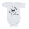Body krátky rukáv Baby Nellys, Made with love, sivé, veľ. 62 80 (9-12m)