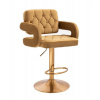 LuxuryForm DESIGN Barová stolička ADRIA VELUR na zlatom tanieri - medová