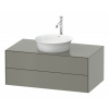 DURAVIT White Tulip závesná skrinka pod umývadlo na dosku, 2 zásuvky, 1000 x 550 x 408 mm, kameňovo šedá matná, WT498609292
