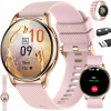 DÁMSKE INTELIGENTNÉ HODINKY ZLATÉ AMOLED MERANIE CUKRU EKG ROZHOVORY PL +3 PRÚŽKY