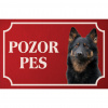 Chodský pes - Kovová tabuľka POZOR PES
