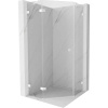 Mexen Lunar, Päťuholníkový sprchový kút Mexen Lunar s výklopným ľavým oknom 80 x 80 cm, 8mm číre sklo, biely profil, 831-080L-080P-20-00-L