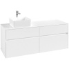 VILLEROY & BOCH Collaro závesná skrinka pod umývadlo na dosku (umývadlo vľavo), 4 zásuvky, 1400 x 500 x 548 mm, White Matt, C04600MS