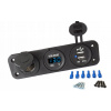 Zásuvka zapaľovača cigariet 12 V USB voltmeter modrý (Zásuvka zapaľovača cigariet 12 V USB voltmeter modrý)