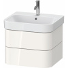 DURAVIT Happy D.2 Plus závesná skrinka pod umývadlo, 2 zásuvky, 575 x 490 x 415 mm, biela vysoký lesk, HP4385022220000