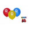 Balónik nafukovací 30cm - sada 5ks, s číslom 0