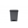 Kôš Curver® COMPATTA BIN, 50 lit., 29.4x49.6x62 cm, čierny/sivý, na odpad, s pedálom