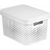 Curver Úložný box Infinity s vekom biely bodky 17 l