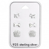 For Silver SADA NÁUŠNIC PES - STŘÍBRO 925