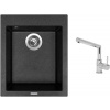 Set Sinks CUBE 410 Granblack + batéria Sinks MIX 350 P chróm