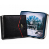 Peňaženka - Peterson Peterson Wallet Natural Leather Black, Red PTN N992-PDM-1673 BL-Men's Product (Peterson, malá pánska peňaženka na koži RFID)