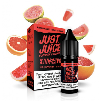 E-liquid Just Juice Salt Blood Orange, Citrus & Guava (Červený pomeranč, citron a guava) 10ml Obsah nikotinu: 20mg