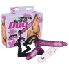 You2Toys Vibračné Duo Strap-On – dvojité pripínacie dildo (fialové)